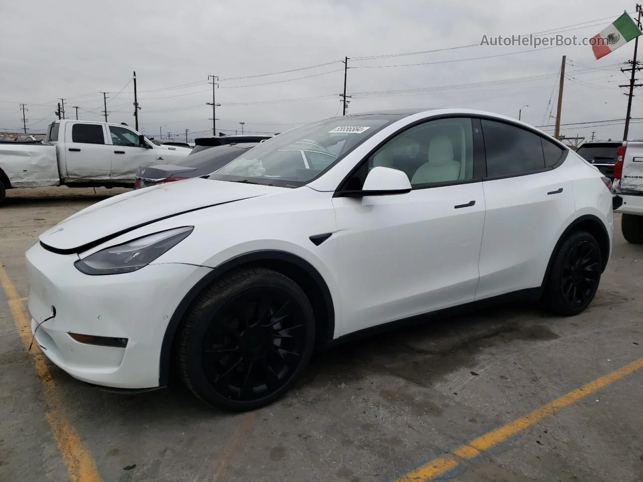 2022 Tesla Model Y  White vin: 7SAYGDEE1NF554234