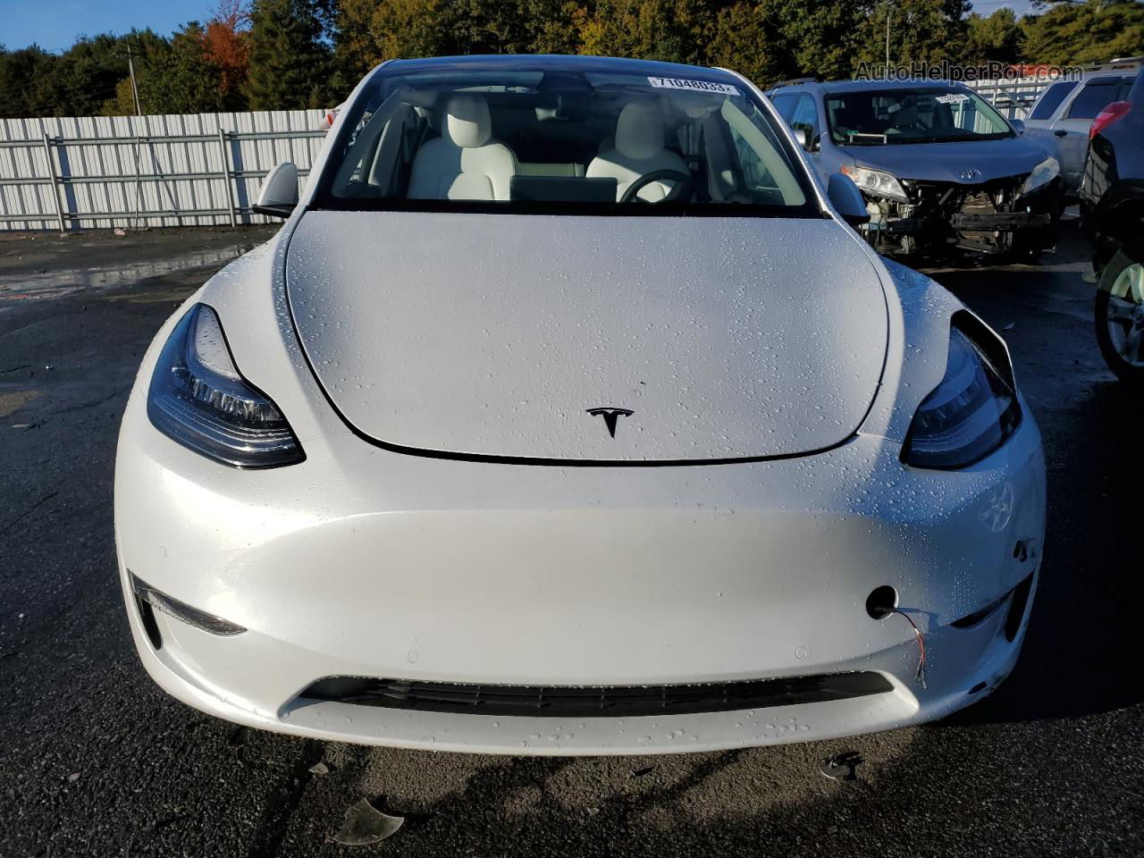 2022 Tesla Model Y  White vin: 7SAYGDEE3NF308799