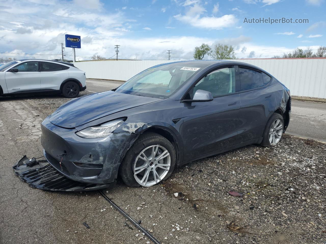 2022 Tesla Model Y  Gray vin: 7SAYGDEE5NF445890