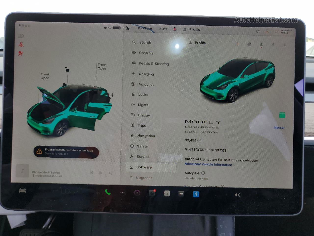 2022 Tesla Model Y  Белый vin: 7SAYGDEE6NF307193