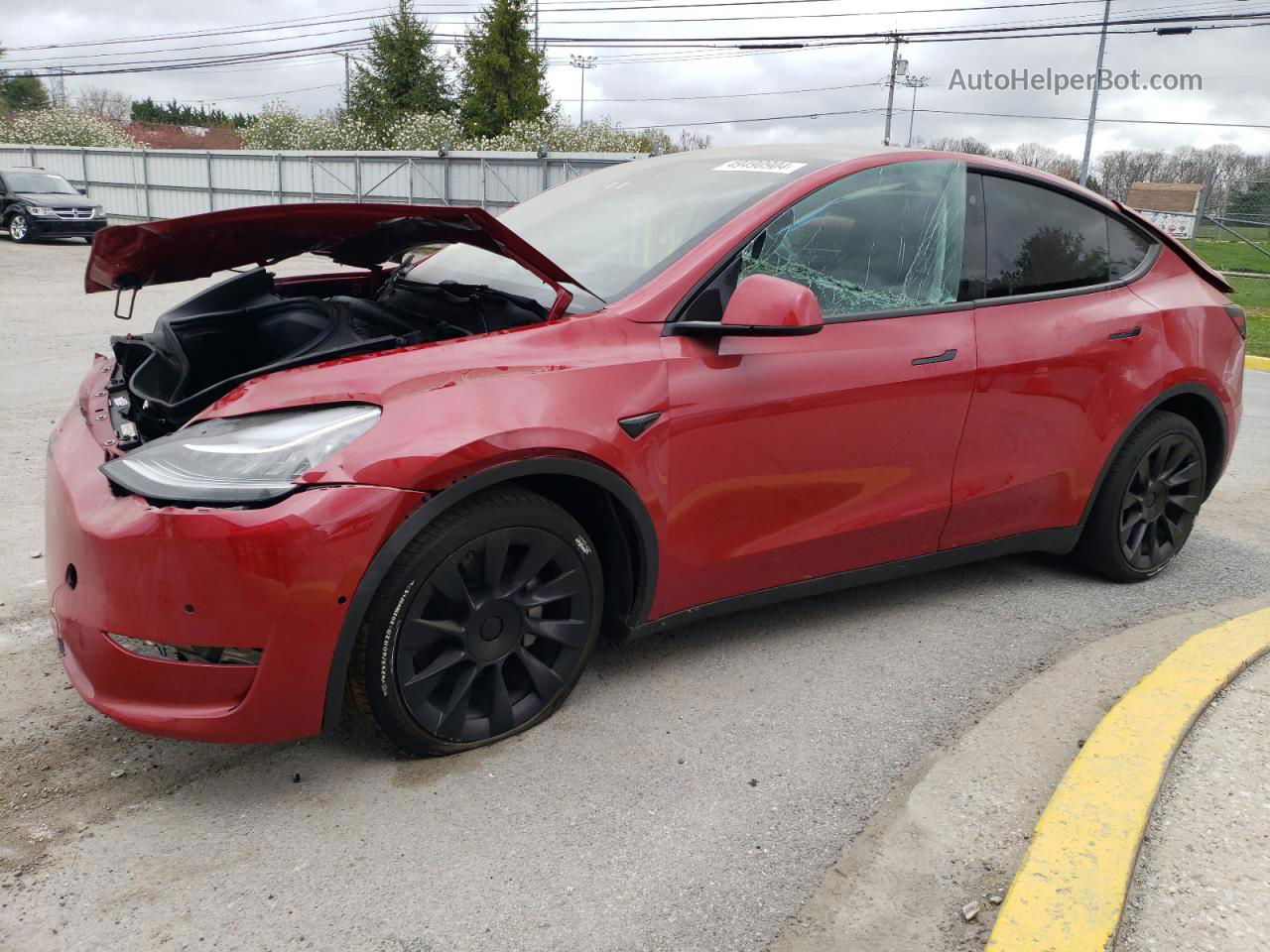 2022 Tesla Model Y  Red vin: 7SAYGDEE8NF393977