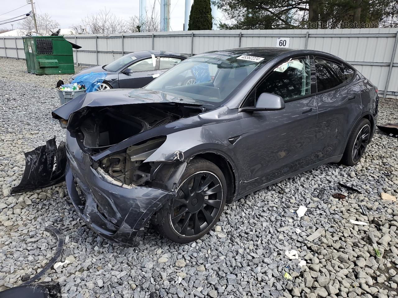 2022 Tesla Model Y  Gray vin: 7SAYGDEE9NA009136