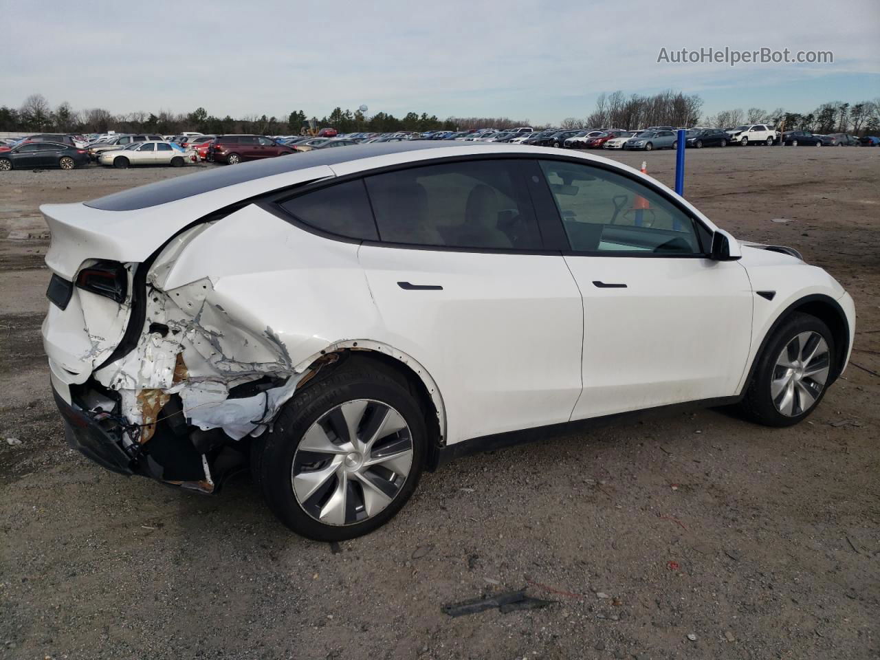 2022 Tesla Model Y  White vin: 7SAYGDEEXNF520003