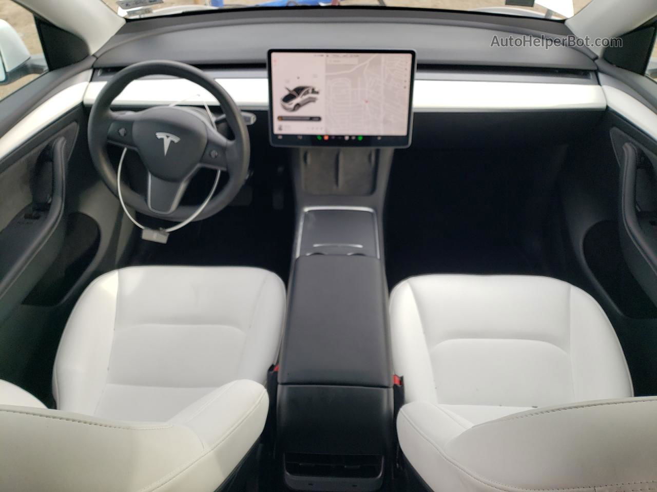 2022 Tesla Model Y  White vin: 7SAYGDEEXNF520003