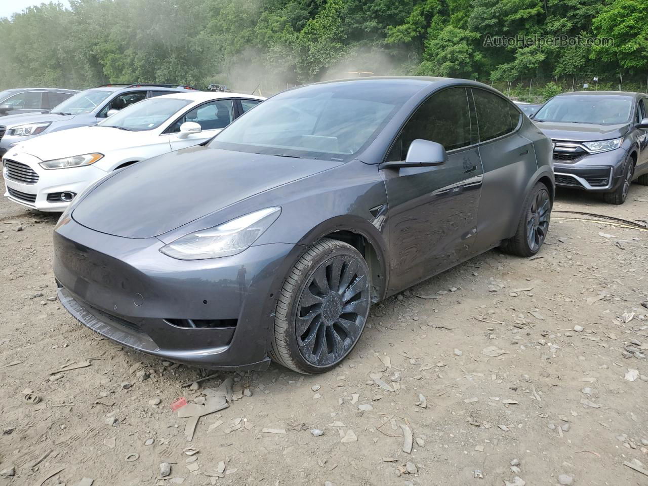 2022 Tesla Model Y  Charcoal vin: 7SAYGDEF0NF533450