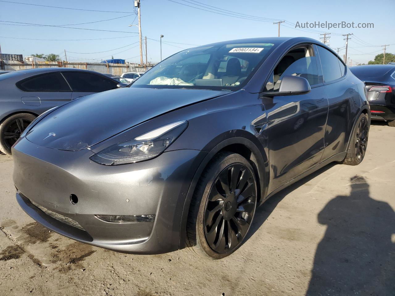 2022 Tesla Model Y  Серый vin: 7SAYGDEF3NF348289