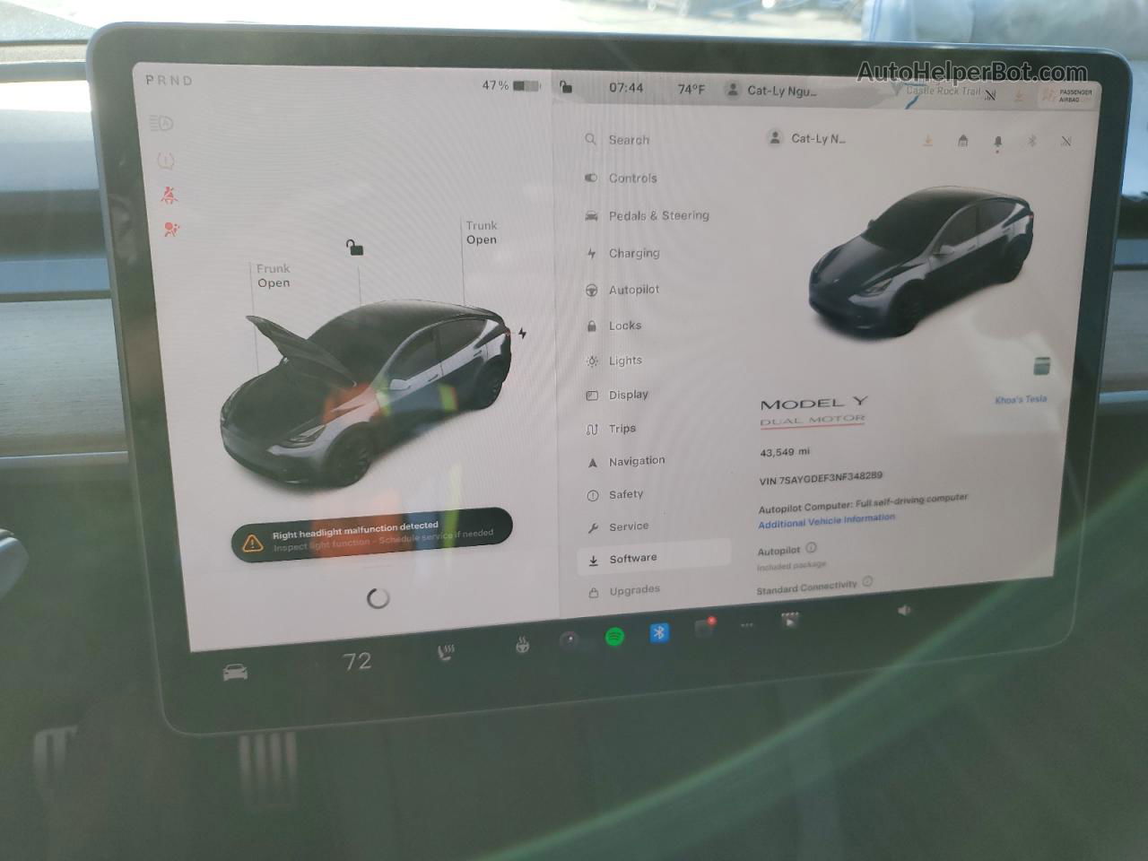 2022 Tesla Model Y  Gray vin: 7SAYGDEF3NF348289