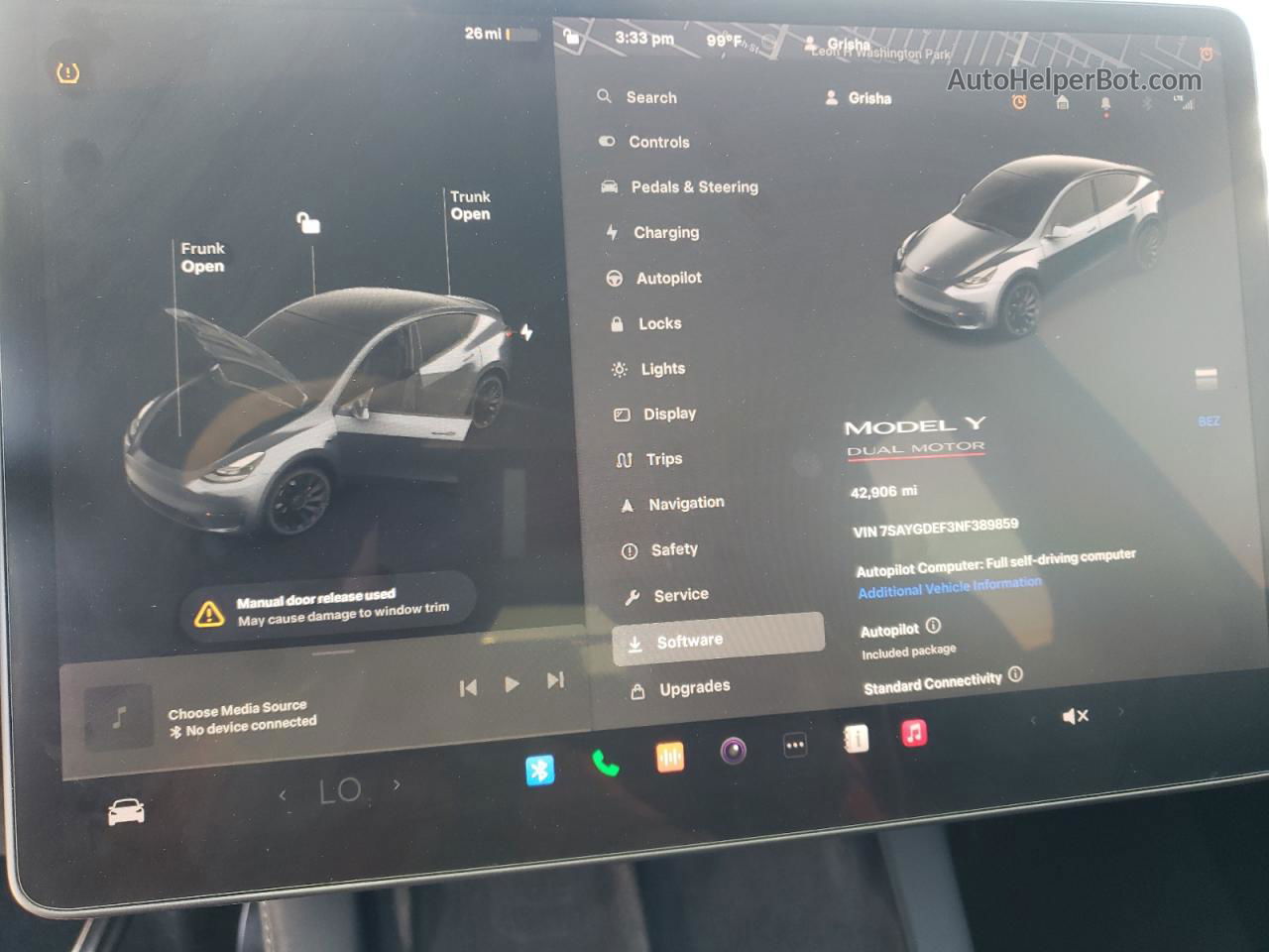 2022 Tesla Model Y  Gray vin: 7SAYGDEF3NF389859