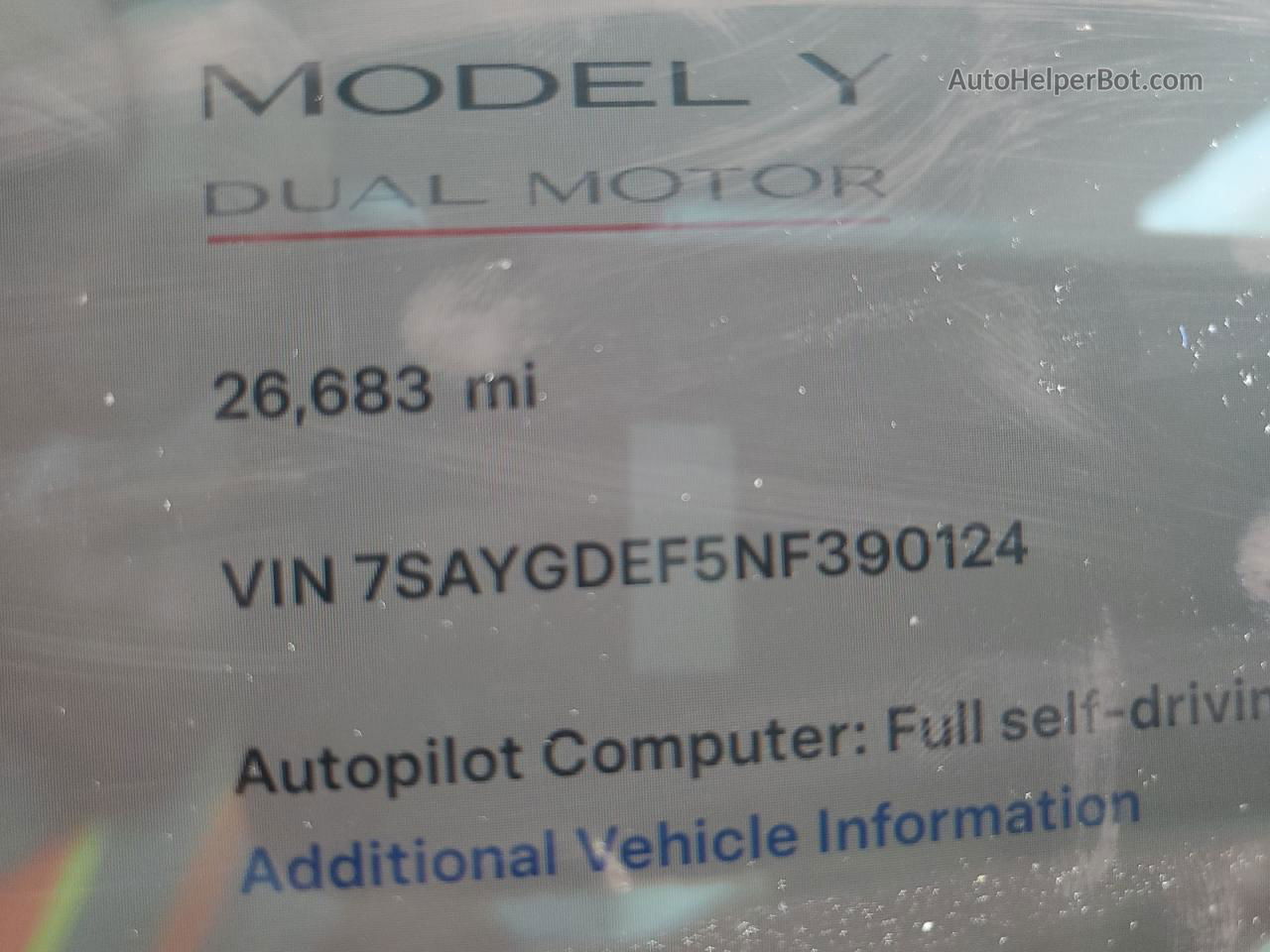 2022 Tesla Model Y  Белый vin: 7SAYGDEF5NF390124