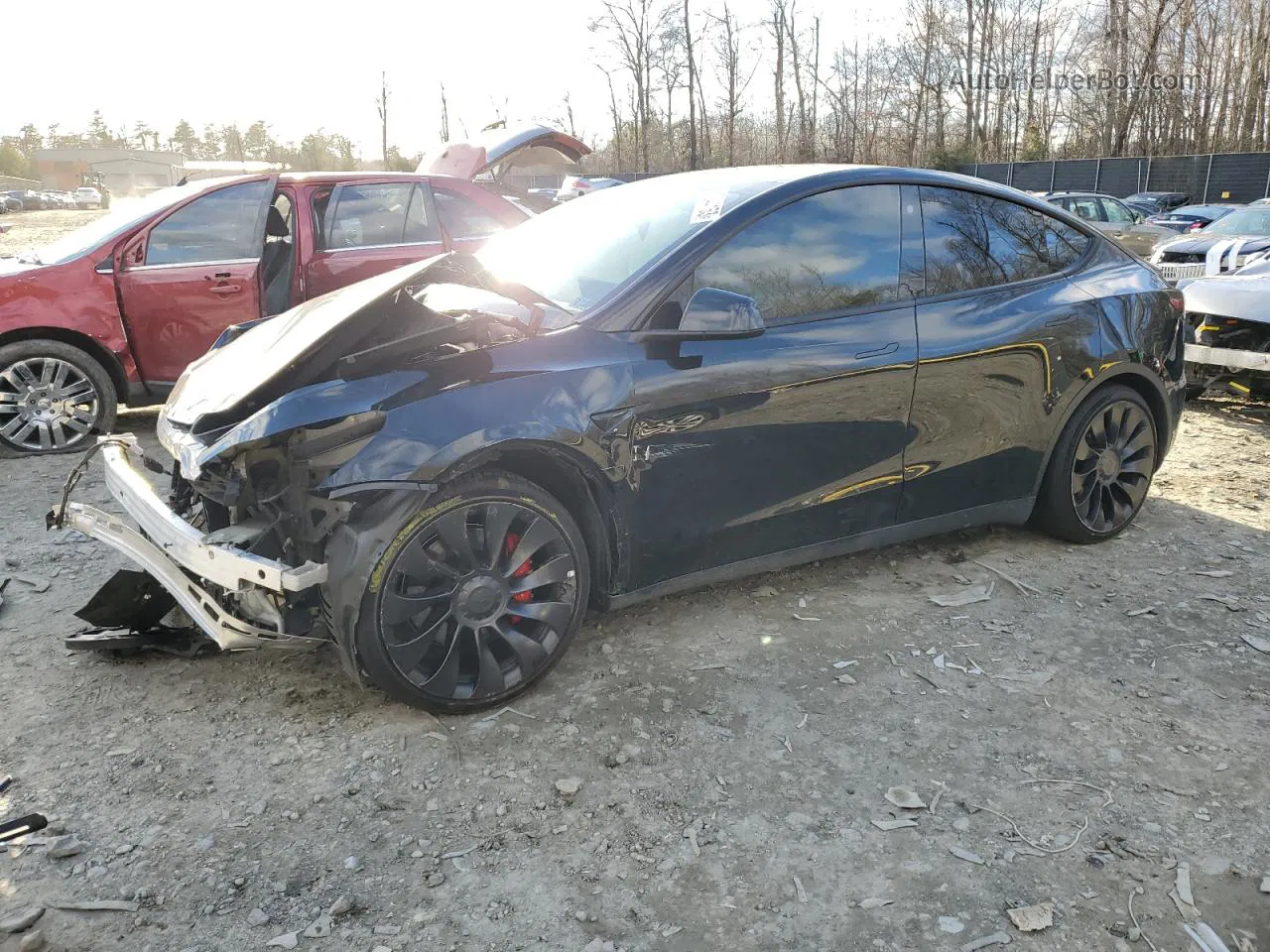 2022 Tesla Model Y  Black vin: 7SAYGDEF5NF454159