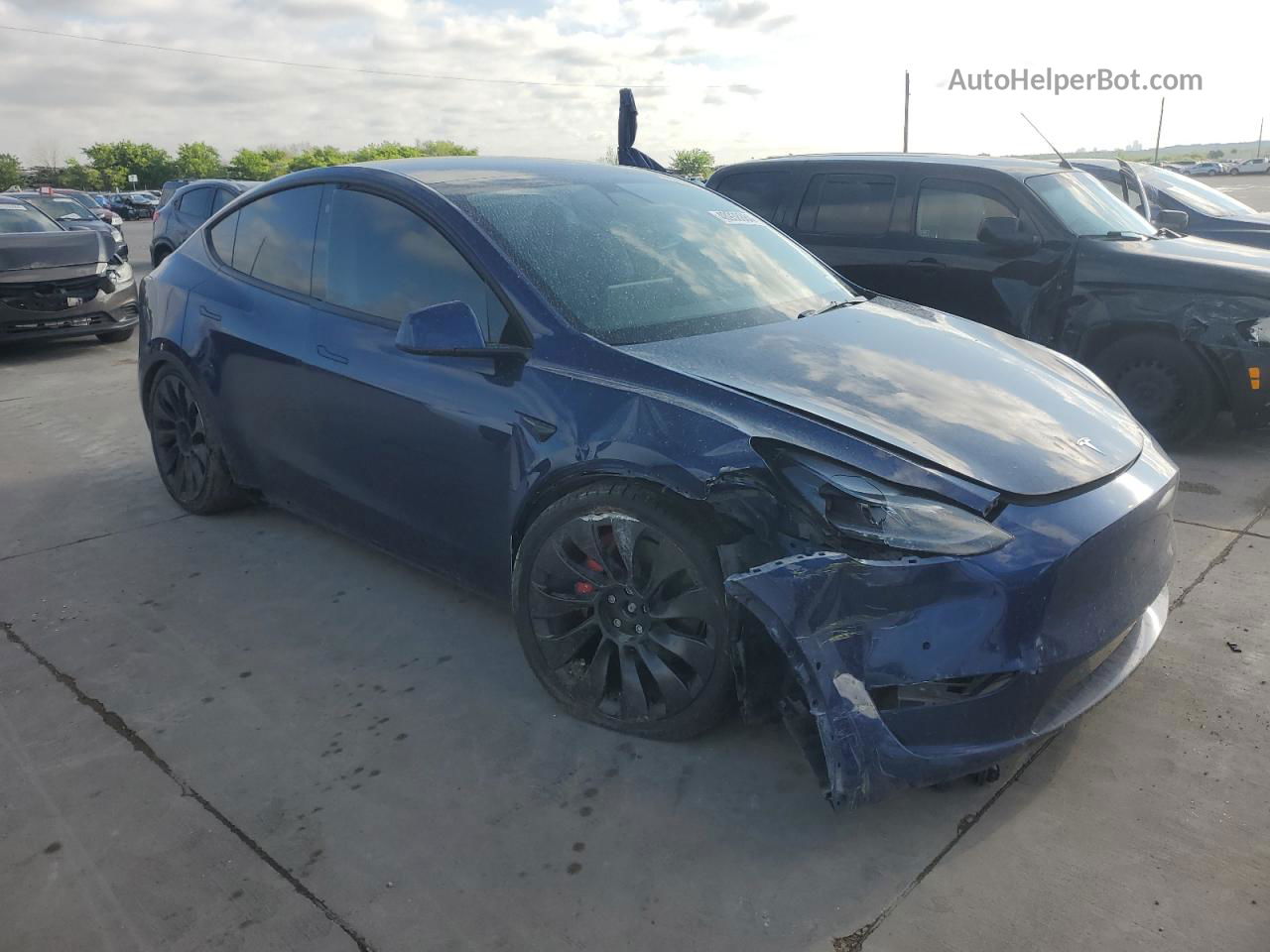 2022 Tesla Model Y  Blue vin: 7SAYGDEF6NF389564