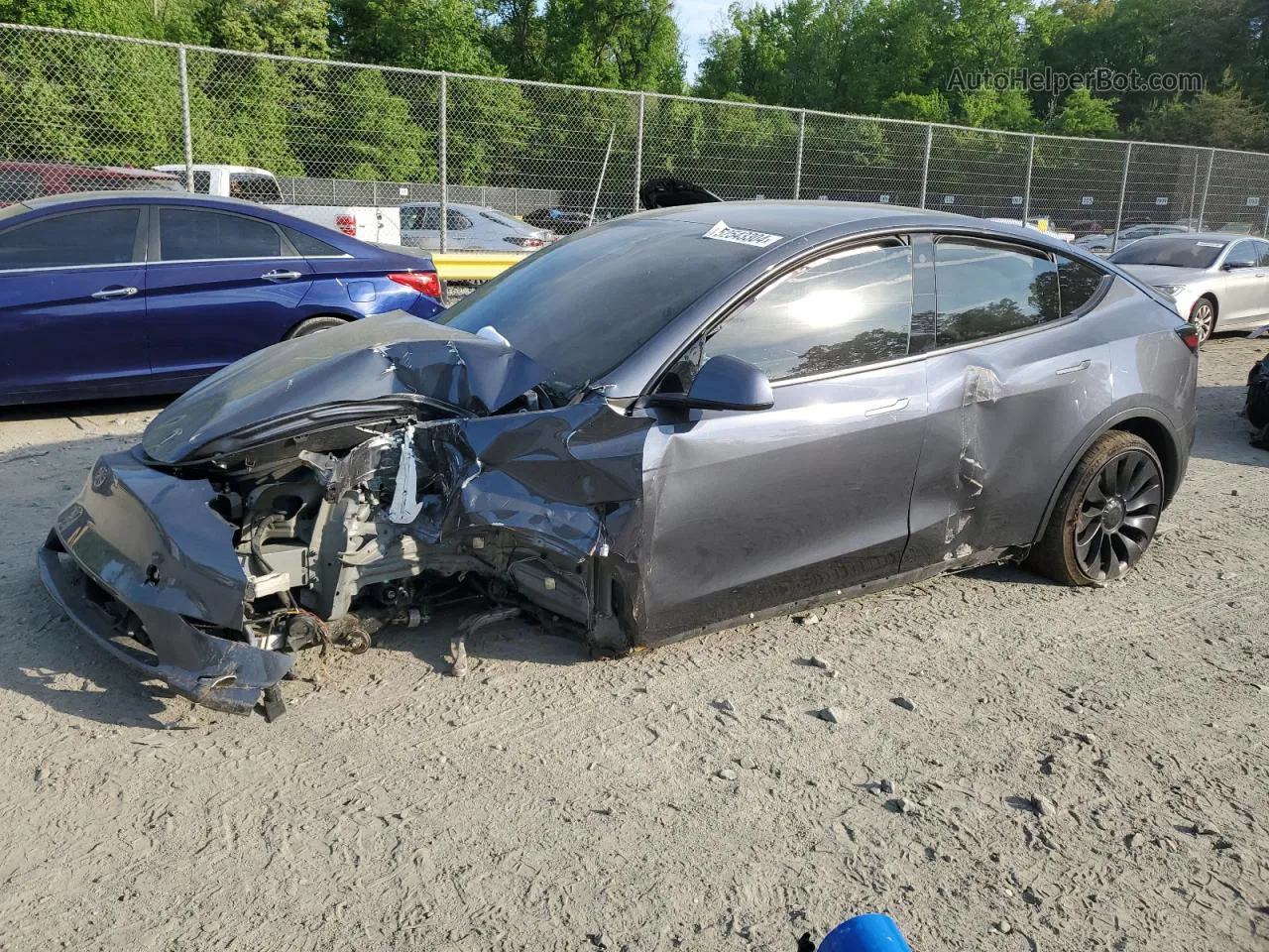 2022 Tesla Model Y  Charcoal vin: 7SAYGDEF8NF508389