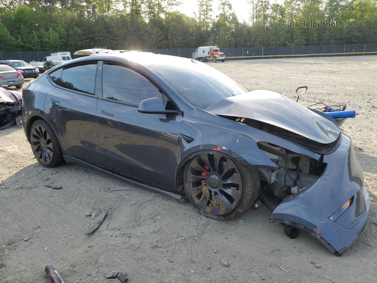 2022 Tesla Model Y  Charcoal vin: 7SAYGDEF8NF508389