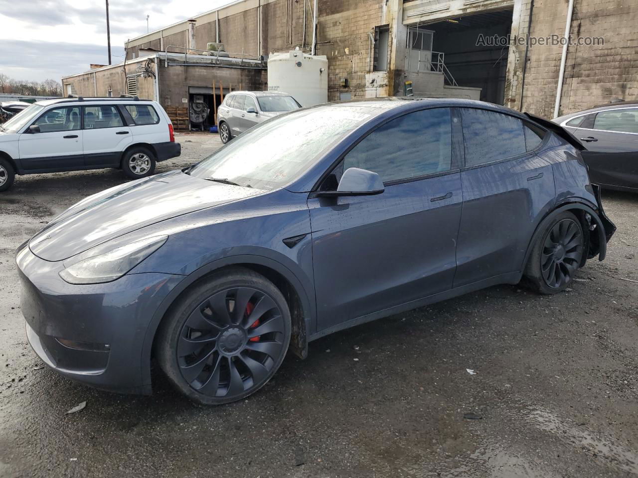 2022 Tesla Model Y  Gray vin: 7SAYGDEF9NF521605