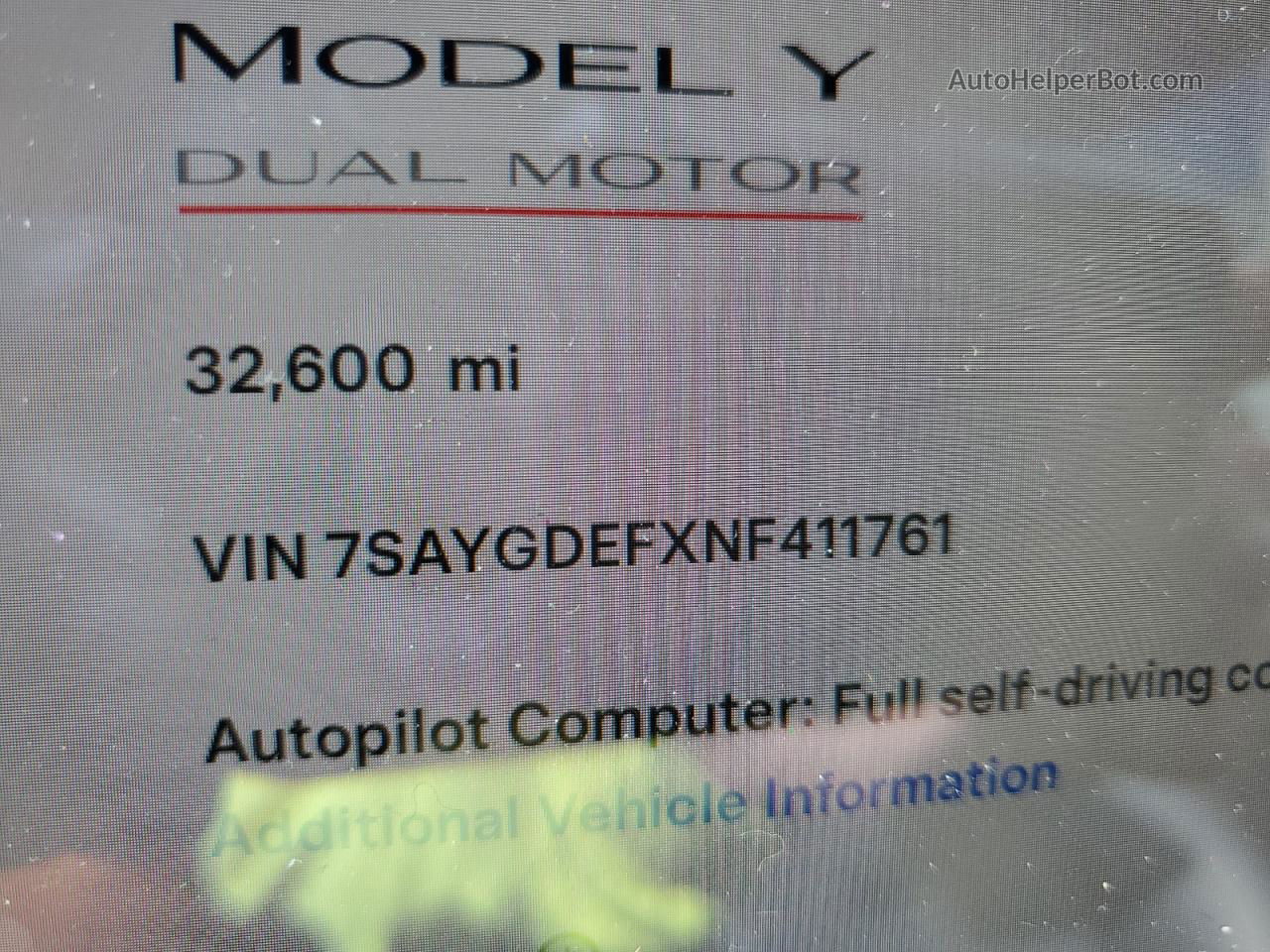 2022 Tesla Model Y  Серый vin: 7SAYGDEFXNF411761