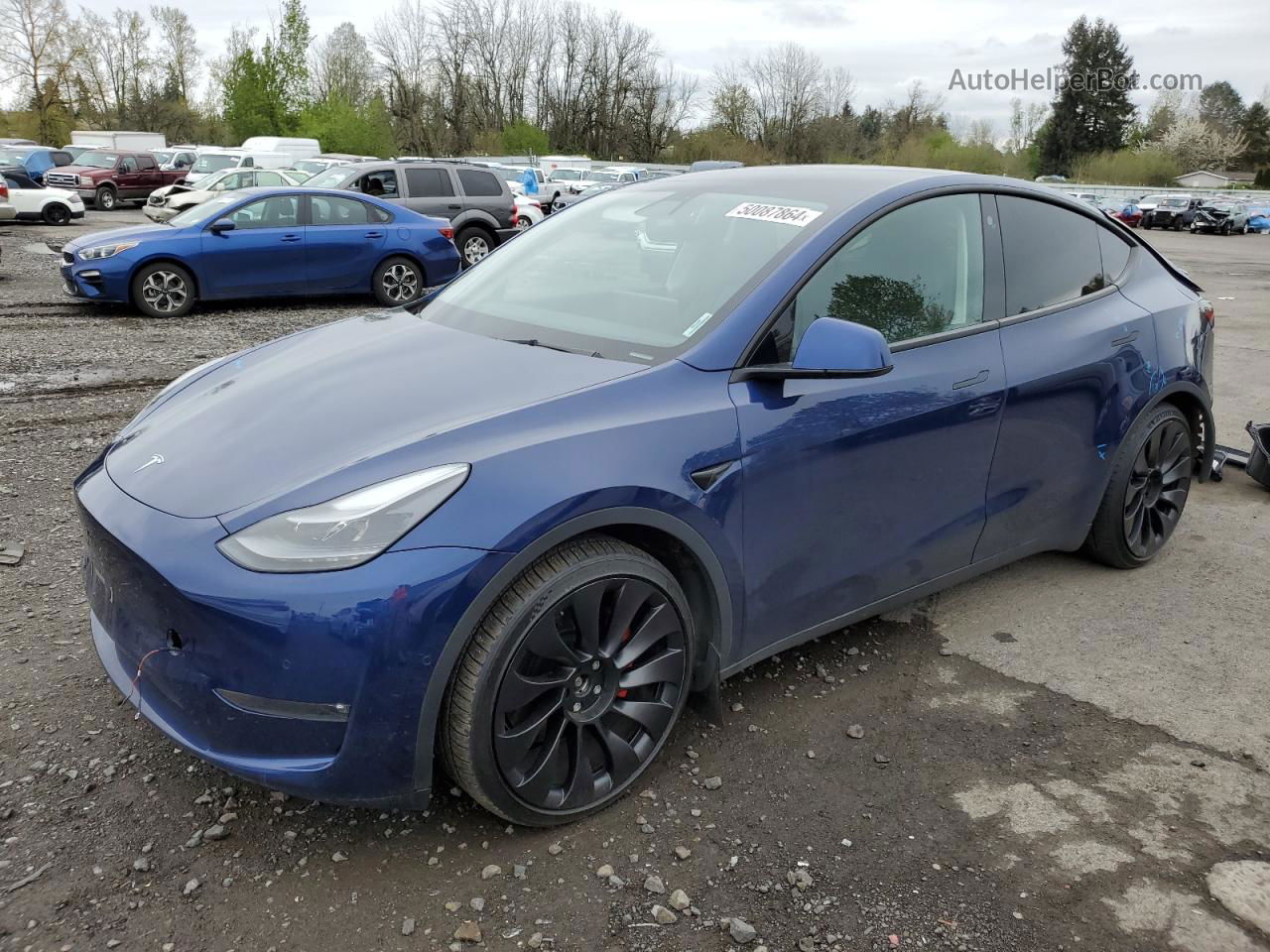 2022 Tesla Model Y  Синий vin: 7SAYGDEFXNF460331