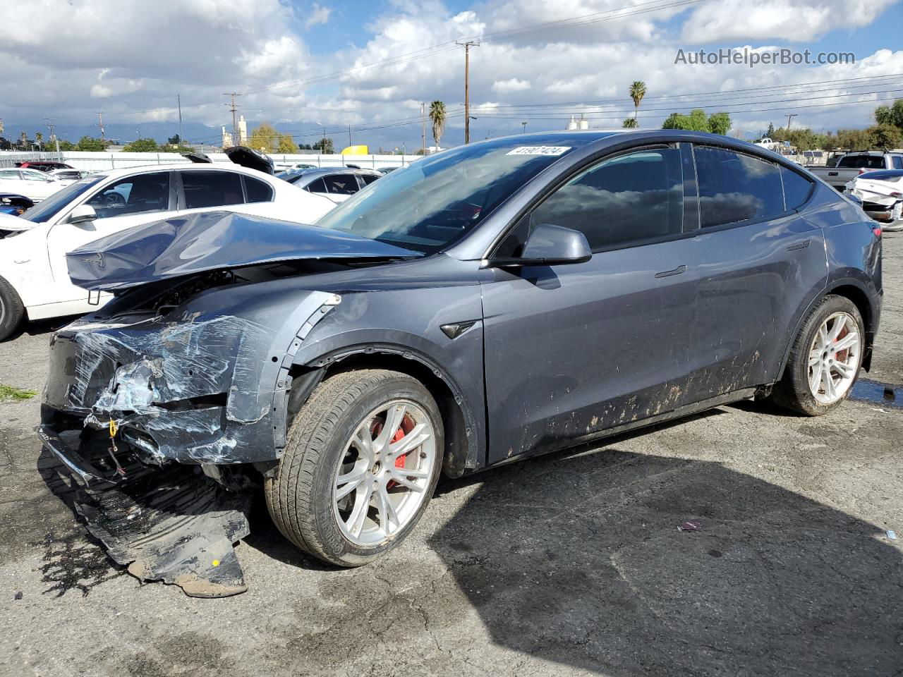 2022 Tesla Model Y  Gray vin: 7SAYGDEFXNF489828