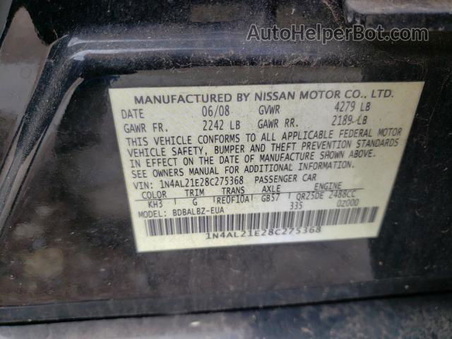 2008 Nissan Altima 2.5 Черный vin: 1N4AL21E28C275368