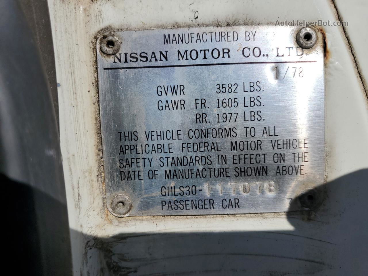 Price & History 1978 Datsun 280z vin: GHLS30117078 | AutoHelperBot