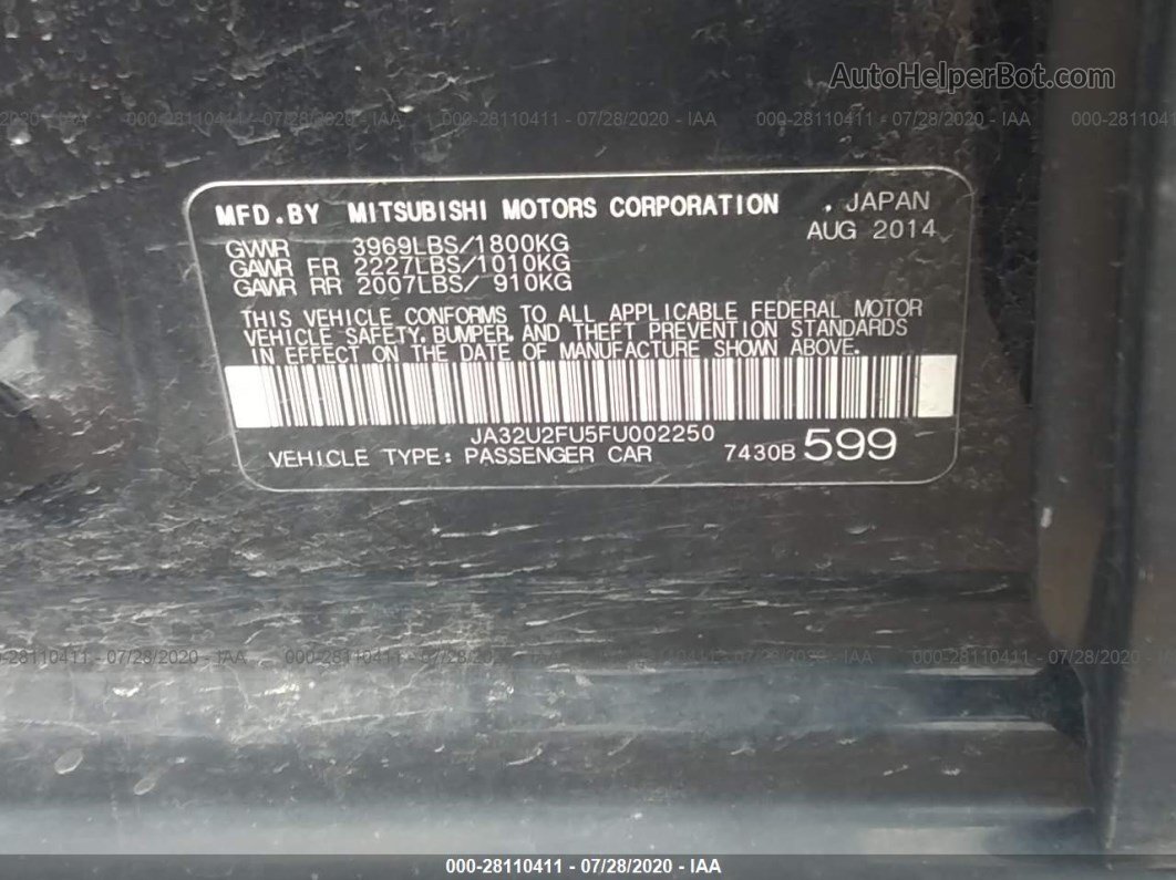 2015 Mitsubishi Lancer Es Black vin: JA32U2FU5FU002250