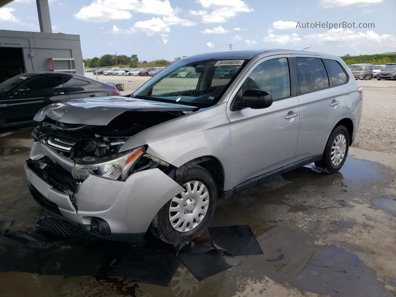 2014 Mitsubishi Outlander Es Silver vin: JA4AD2A30EZ004155