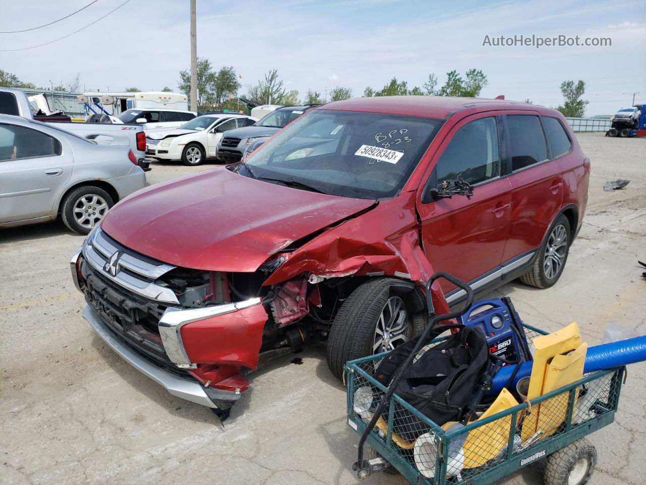 2017 Mitsubishi Outlander Es Red vin: JA4AD2A30HZ066627