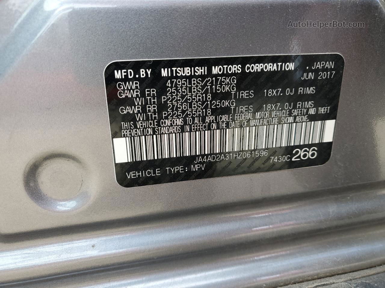 2017 Mitsubishi Outlander Es Серый vin: JA4AD2A31HZ061596