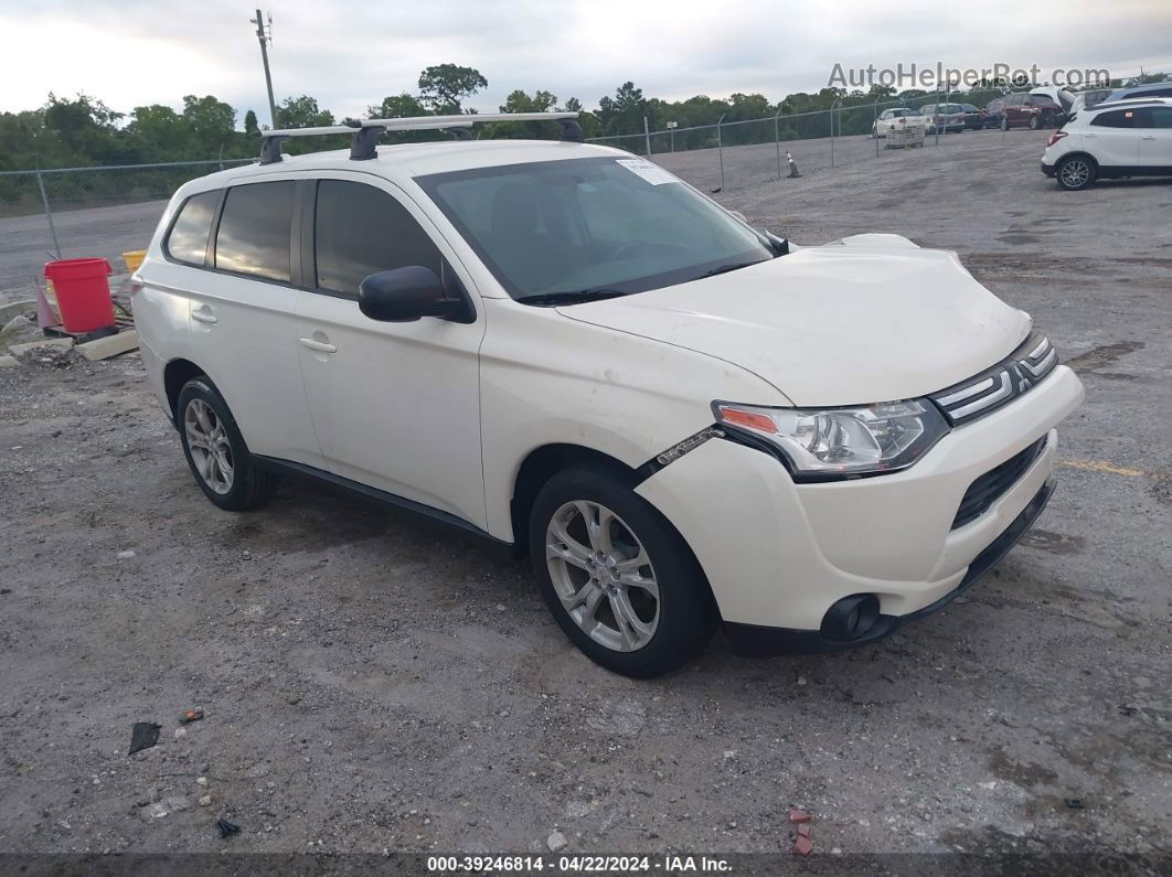 2014 Mitsubishi Outlander Es White vin: JA4AD2A32EZ013276