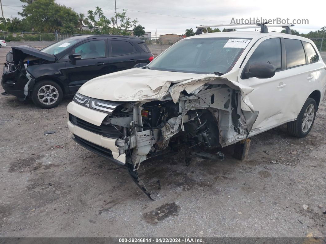 2014 Mitsubishi Outlander Es White vin: JA4AD2A32EZ013276