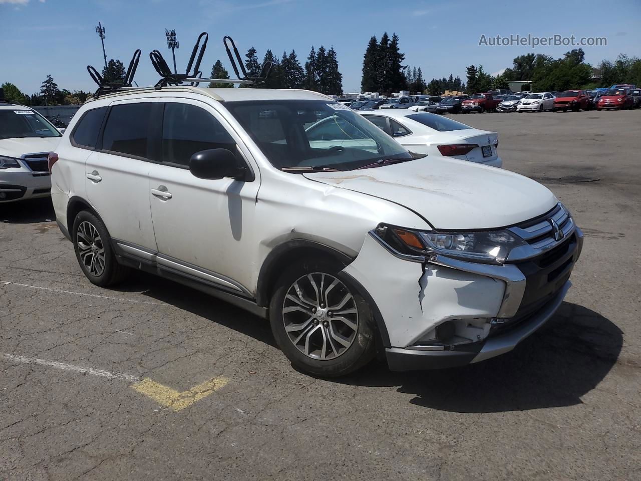 2016 Mitsubishi Outlander Es White vin: JA4AD2A35GZ000346