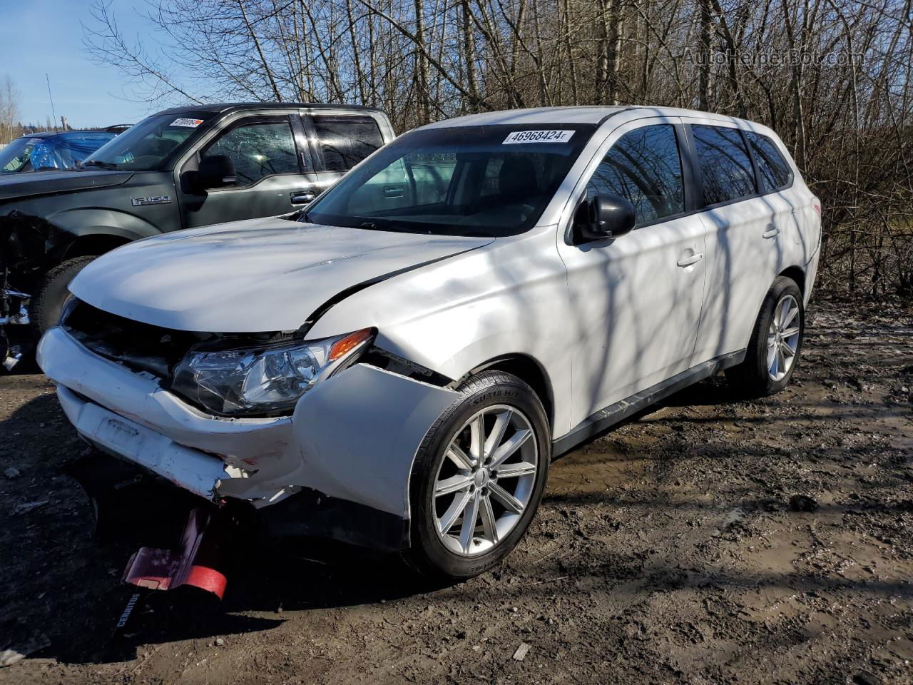 2014 Mitsubishi Outlander Es White vin: JA4AD2A36EZ010171