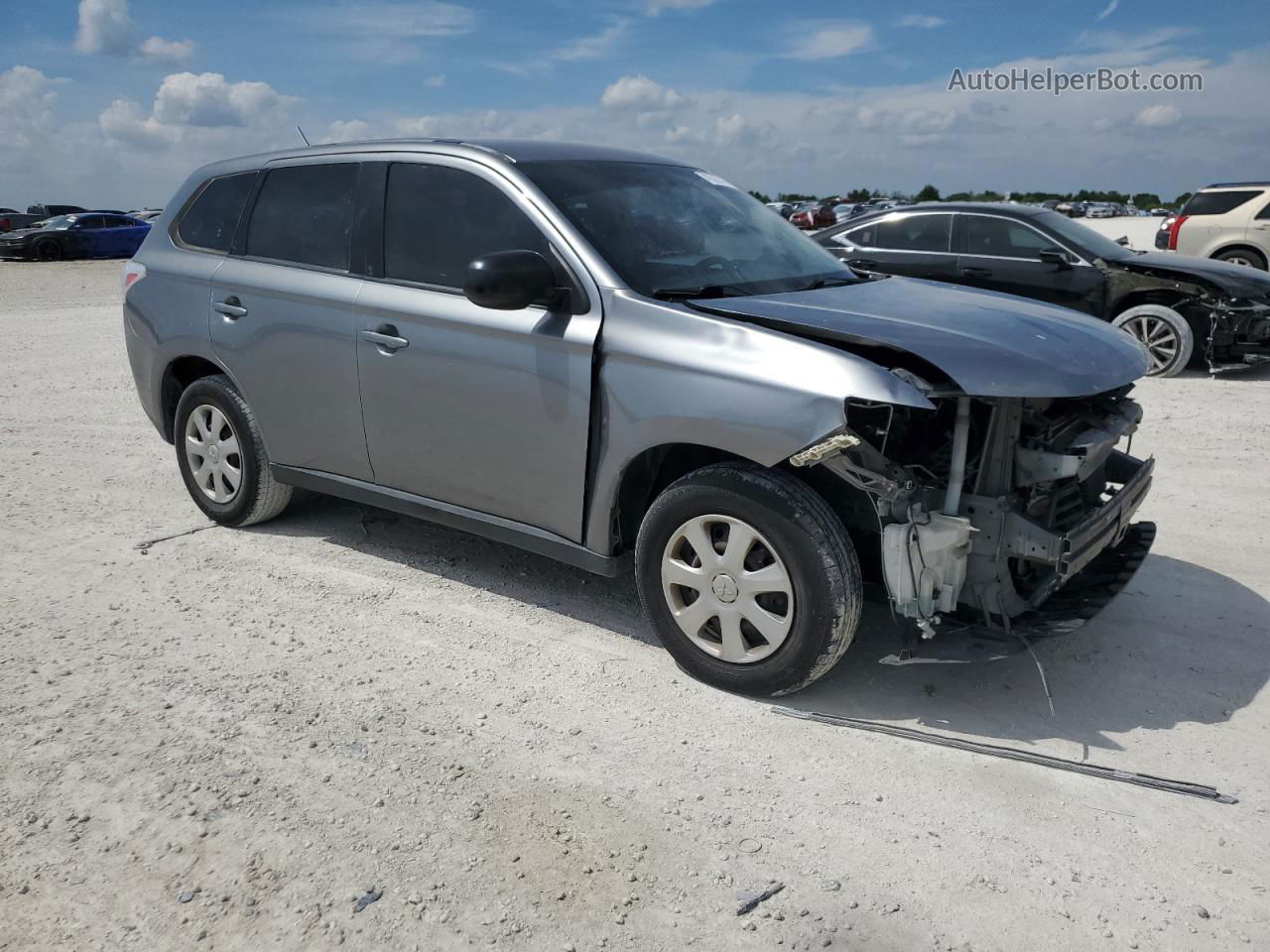 2014 Mitsubishi Outlander Es Gray vin: JA4AD2A37EZ007005