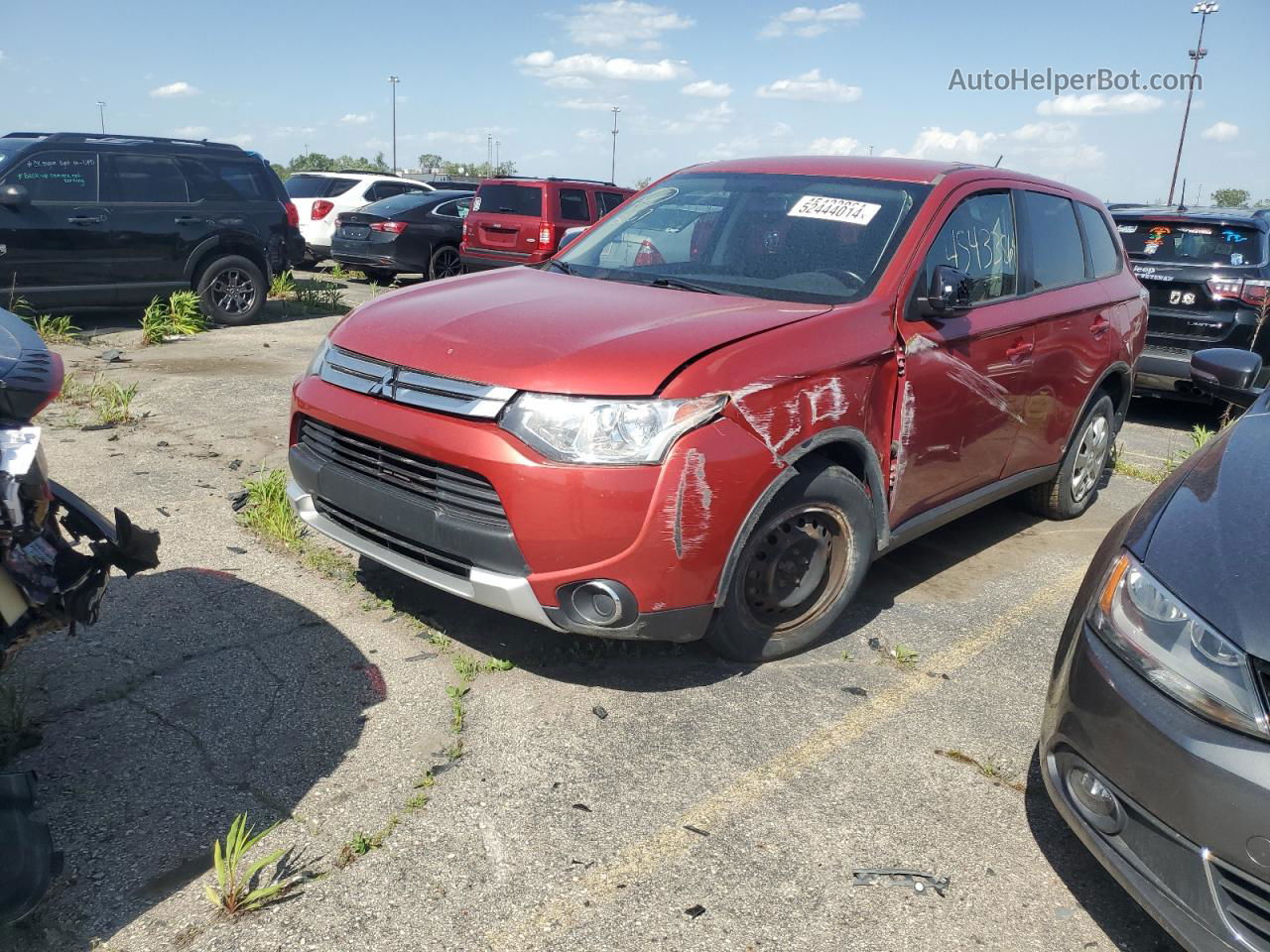 2015 Mitsubishi Outlander Es Burgundy vin: JA4AD2A37FZ006289