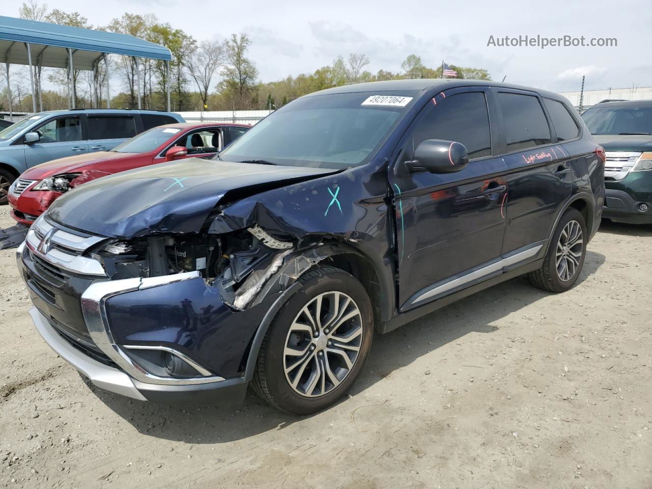 2016 Mitsubishi Outlander Es Blue vin: JA4AD2A37GZ025703