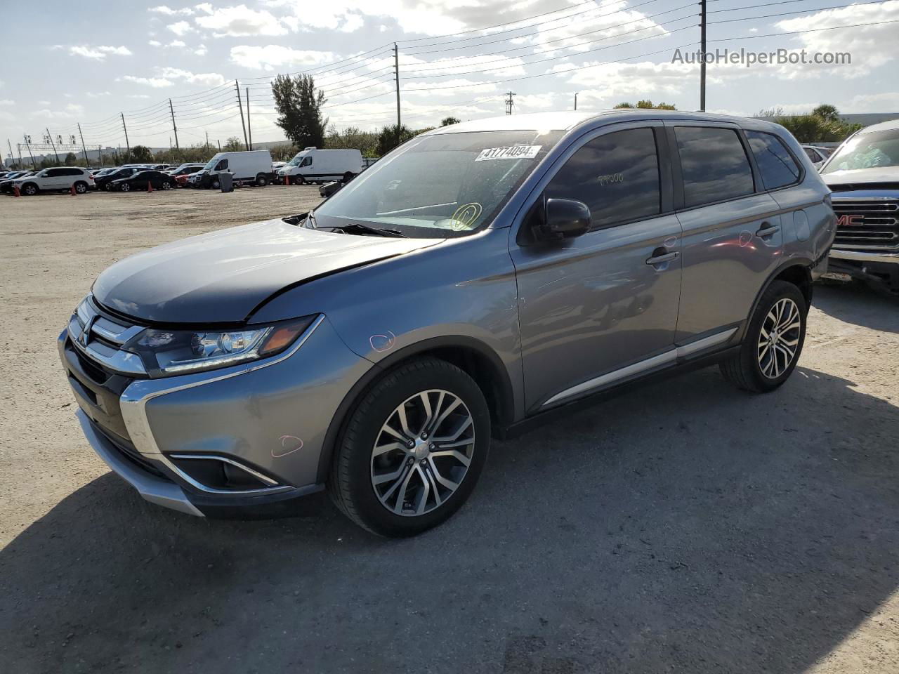 2017 Mitsubishi Outlander Es Gray vin: JA4AD2A38HZ001234