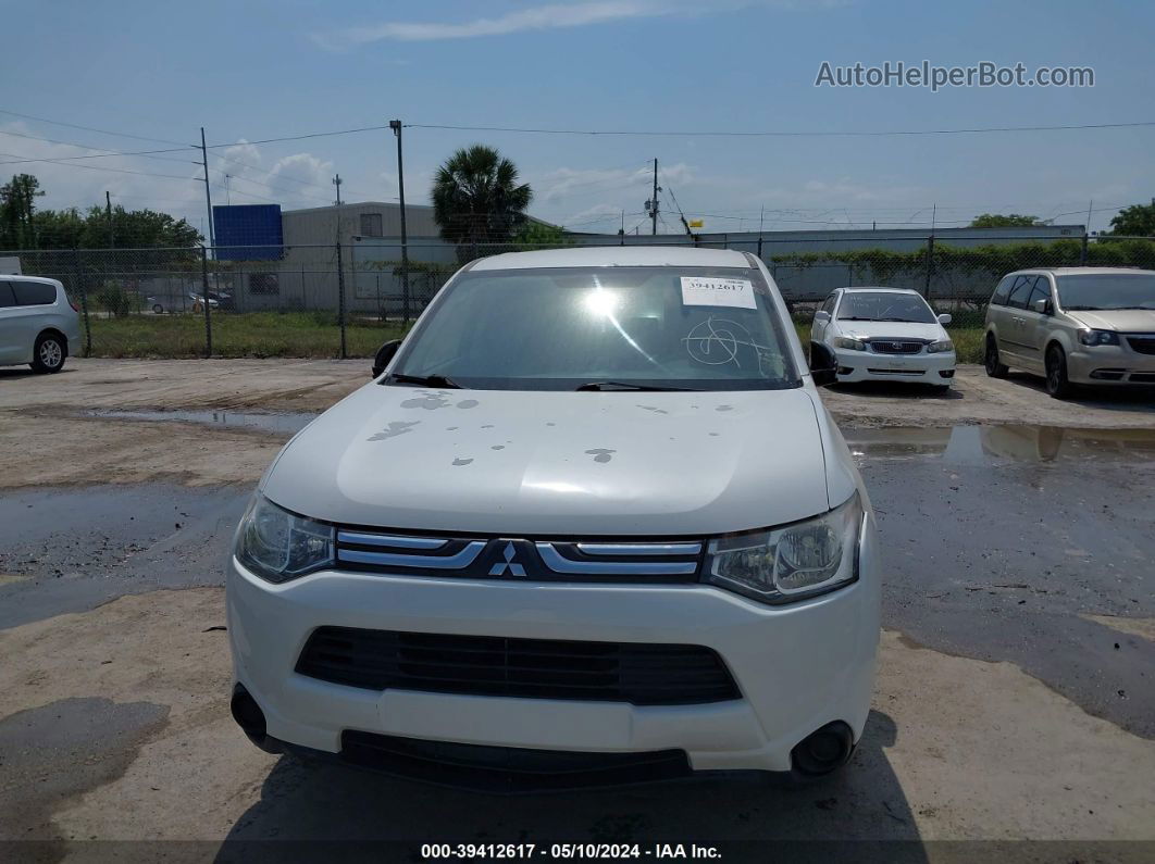 2014 Mitsubishi Outlander Es White vin: JA4AD2A39EZ010553