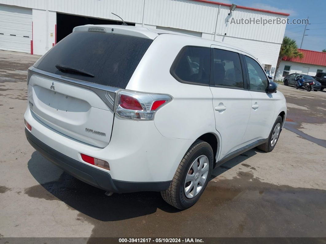 2014 Mitsubishi Outlander Es White vin: JA4AD2A39EZ010553