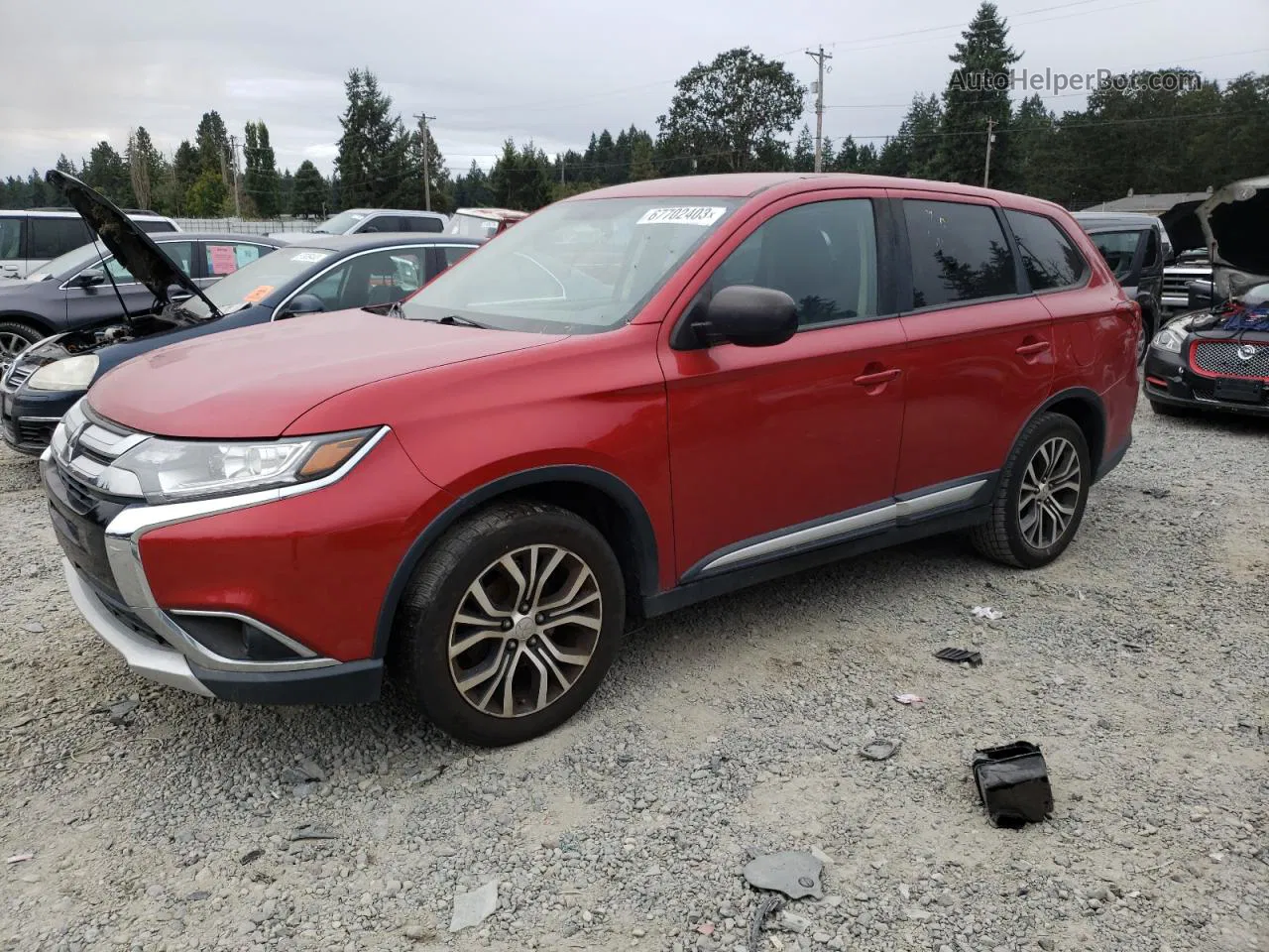 2017 Mitsubishi Outlander Es Red vin: JA4AD2A3XHZ044540