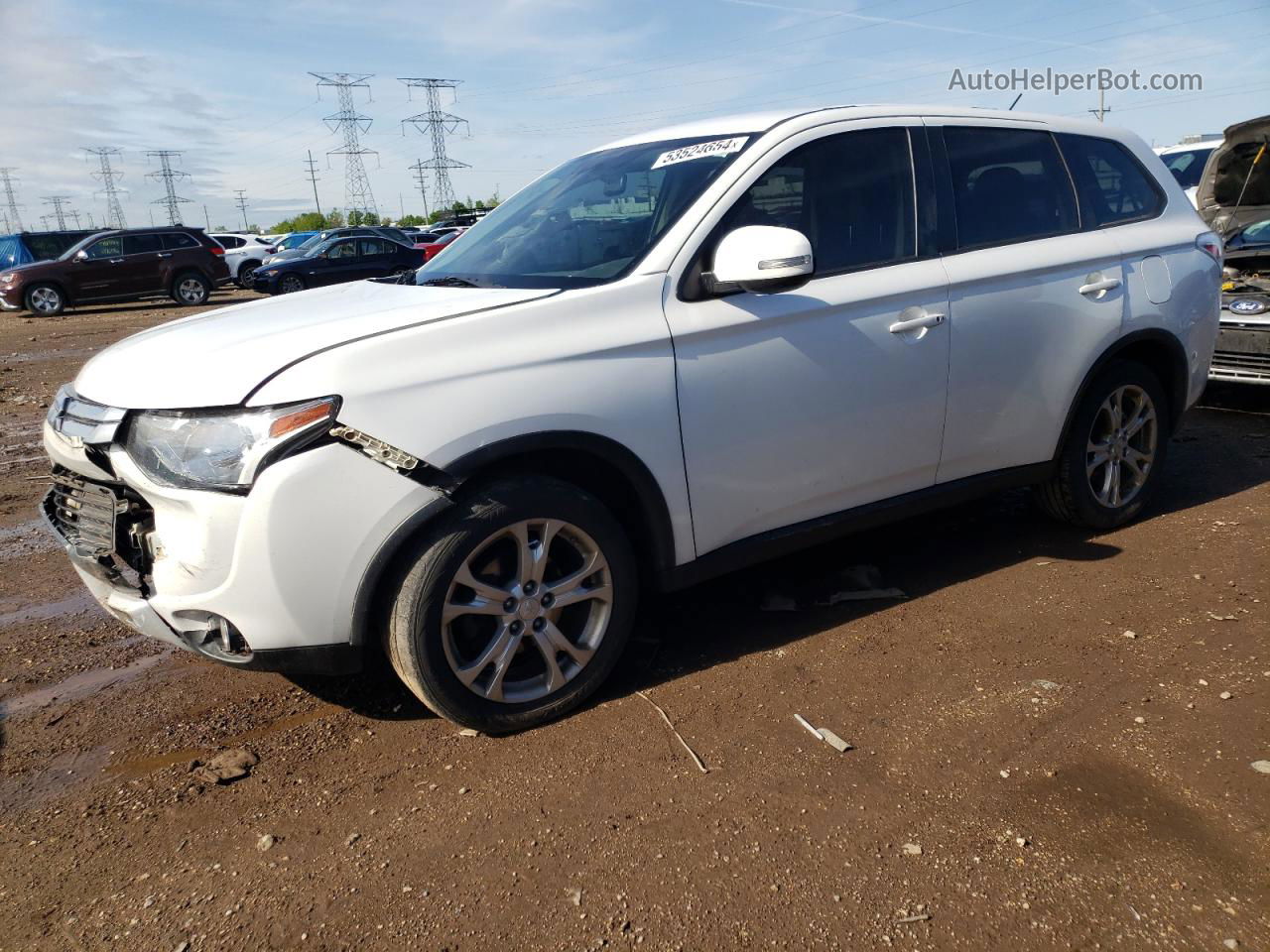 2015 Mitsubishi Outlander Se White vin: JA4AD3A32FZ001796