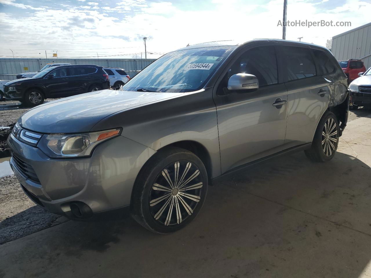 2014 Mitsubishi Outlander Se Серебряный vin: JA4AD3A35EZ002567