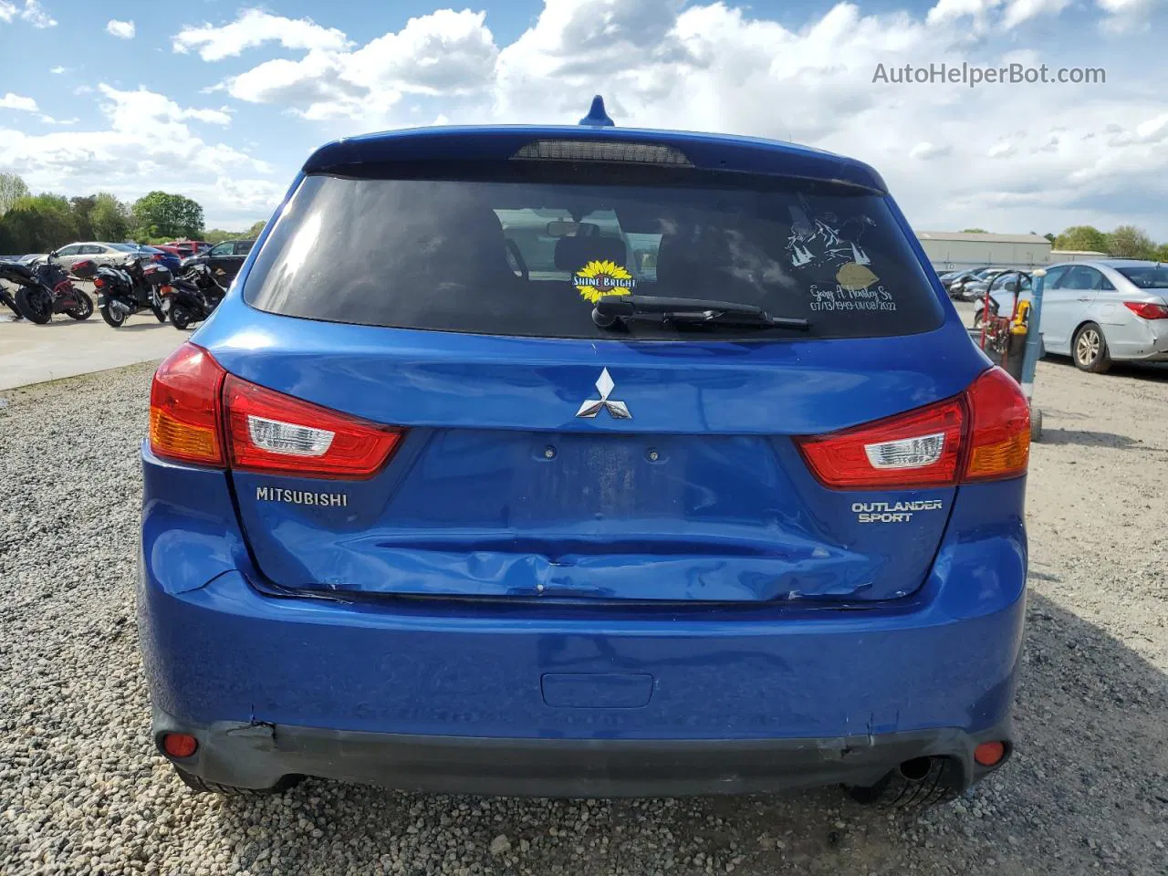 2017 Mitsubishi Outlander Sport Es Синий vin: JA4AP3AU0HZ005705