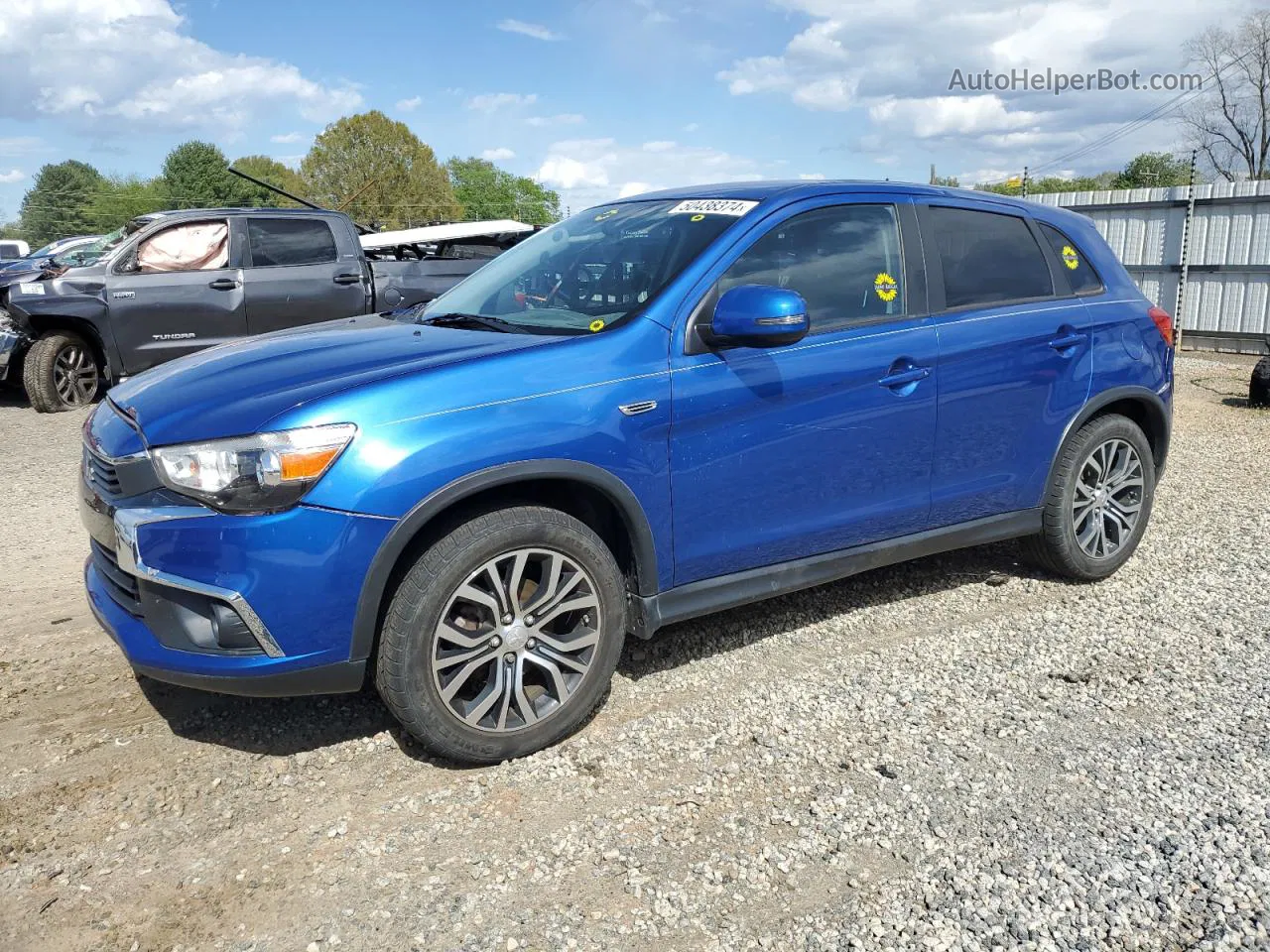 2017 Mitsubishi Outlander Sport Es Blue vin: JA4AP3AU0HZ005705