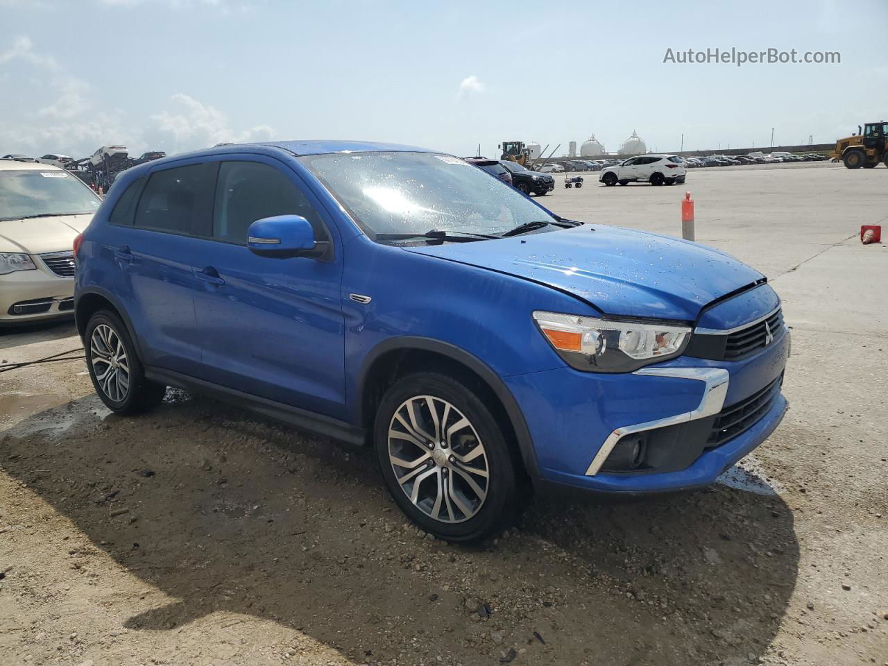 2017 Mitsubishi Outlander Sport Es Синий vin: JA4AP3AU0HZ024092