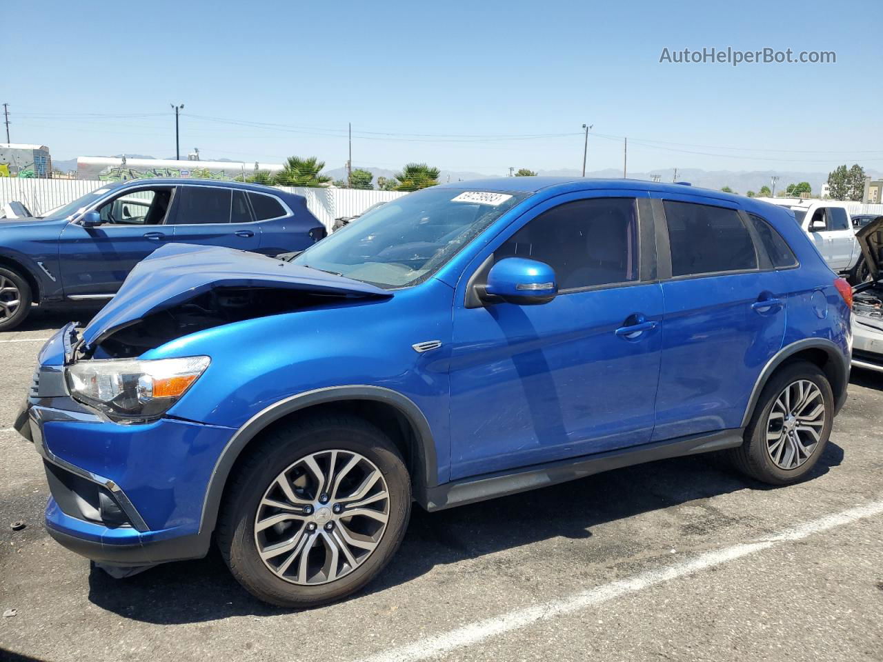 2017 Mitsubishi Outlander Sport Es Синий vin: JA4AP3AU0HZ056377