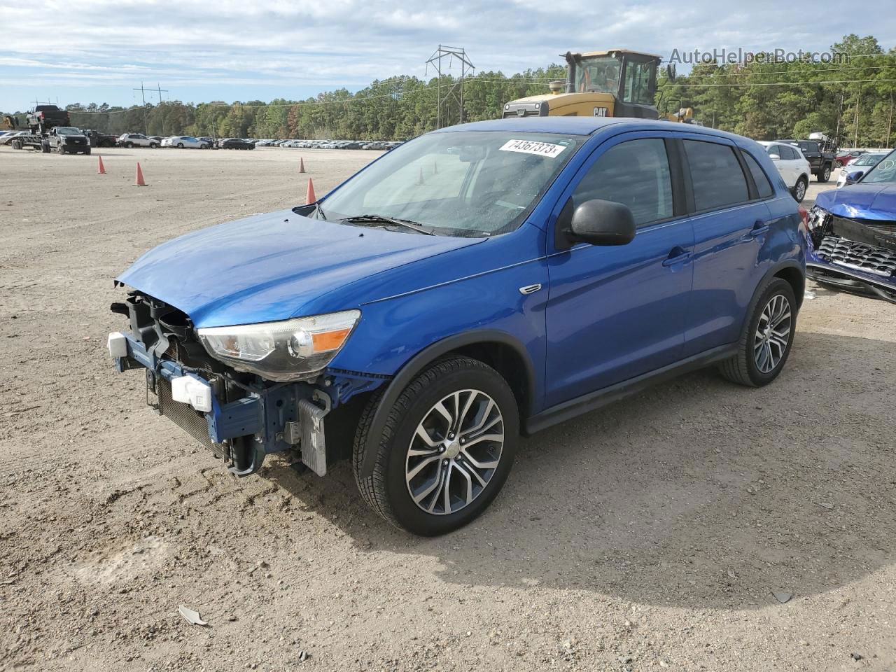 2017 Mitsubishi Outlander Sport Es Синий vin: JA4AP3AU1HZ023677