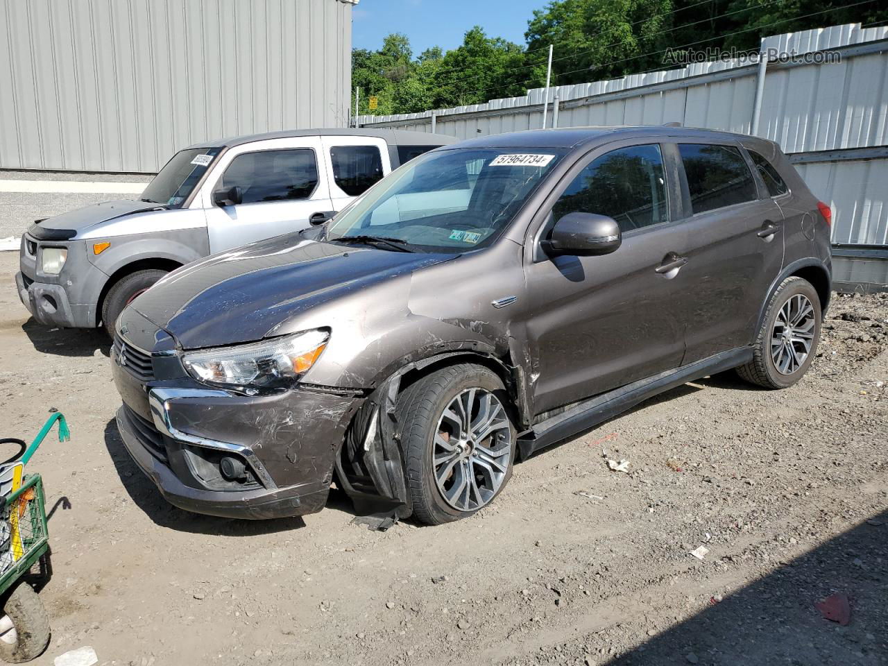 2017 Mitsubishi Outlander Sport Es Gray vin: JA4AP3AU2HZ022604