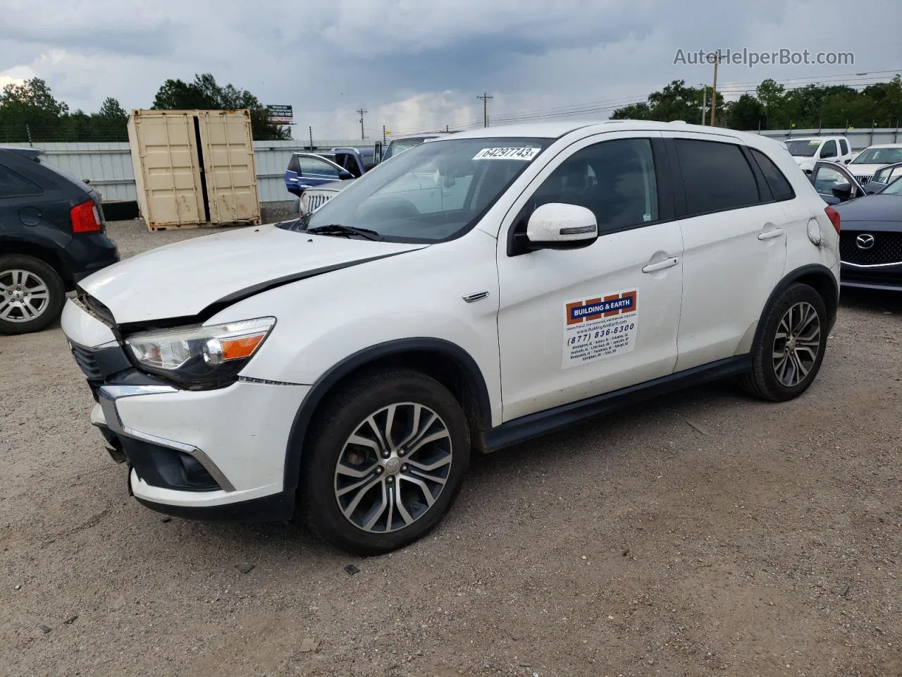 2017 Mitsubishi Outlander Sport Es Белый vin: JA4AP3AU5HZ025111