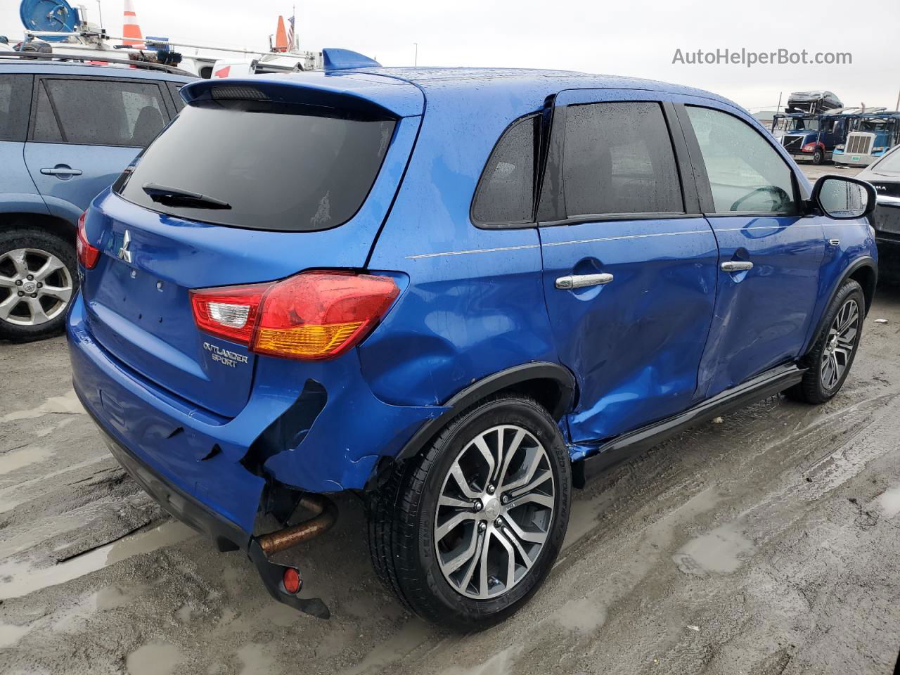 2017 Mitsubishi Outlander Sport Es Синий vin: JA4AP3AU5HZ043012