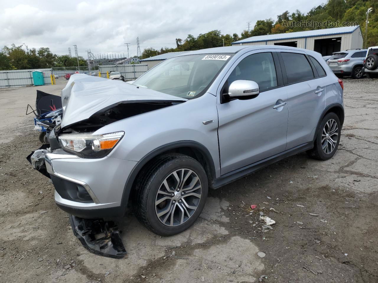 2017 Mitsubishi Outlander Sport Es Серебряный vin: JA4AP3AU6HZ066928