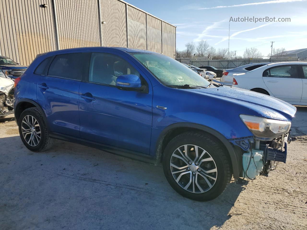 2017 Mitsubishi Outlander Sport Es Синий vin: JA4AP3AU7HZ046753